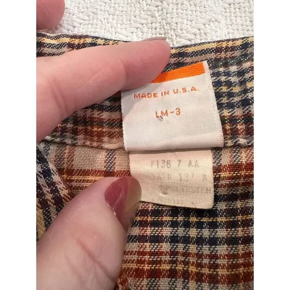 Lady Maverick Vintage Brown Plaid Shirt Pearl Snap Buttons Size Medium 38 - Picture 4 of 7